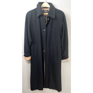 Vintage Pierrette Black Superangora Wool Cashmere Angora Overcoat Size 6